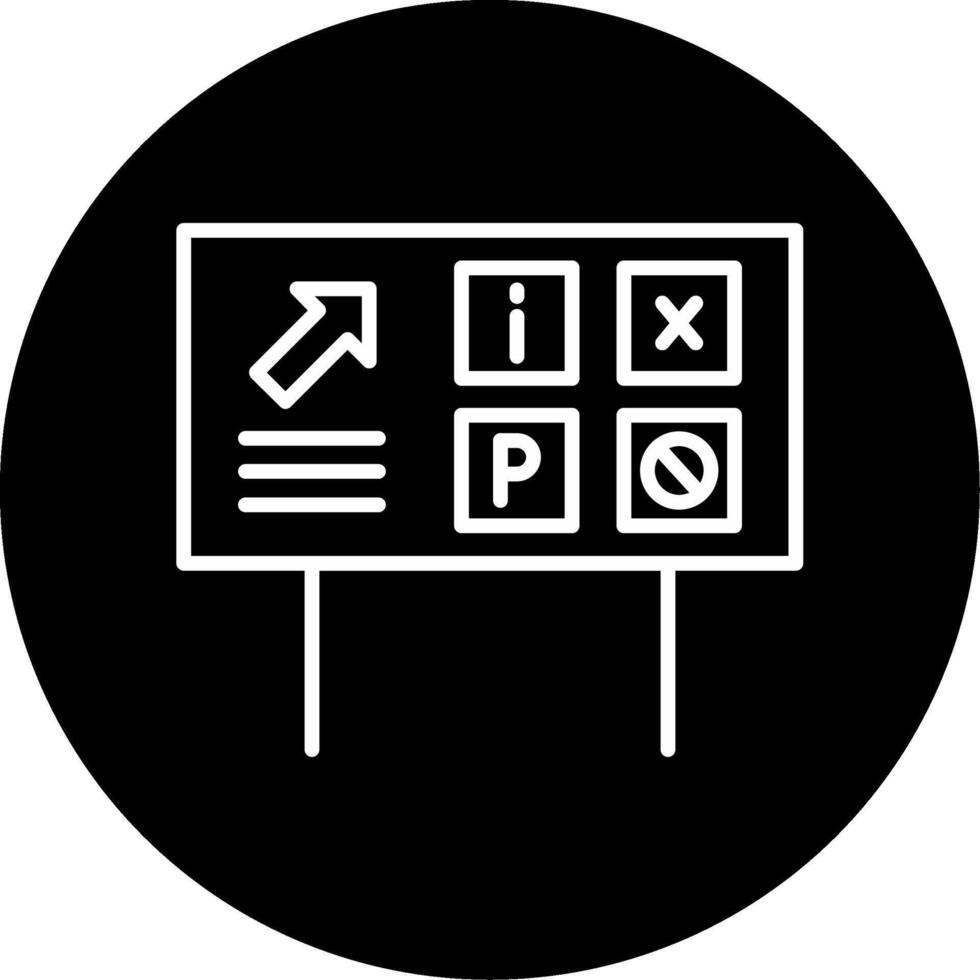 Service Area Sign Board Rest Area Indicator Line Circle Inverted vector