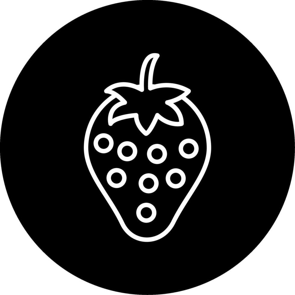 Strawberry Red Berry Line Circle Inverted vector
