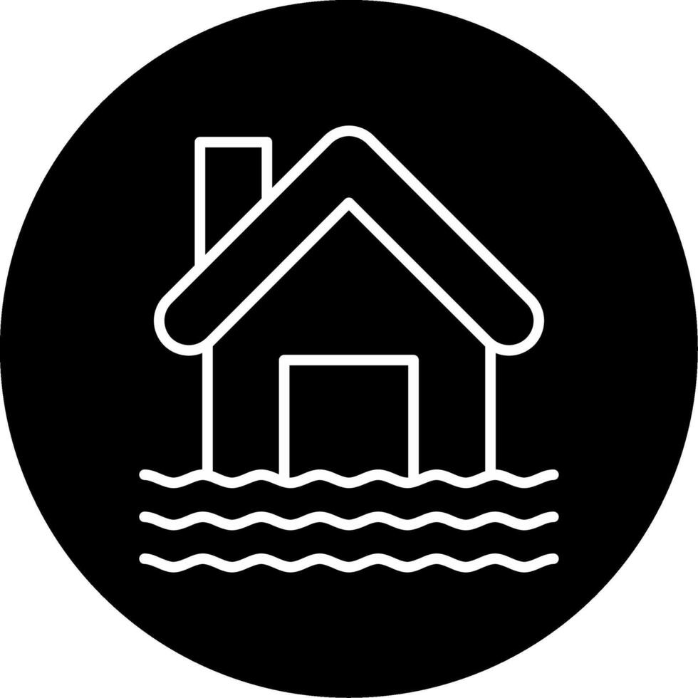 Flood Water Overflow Hazard Line Circle Inverted vector