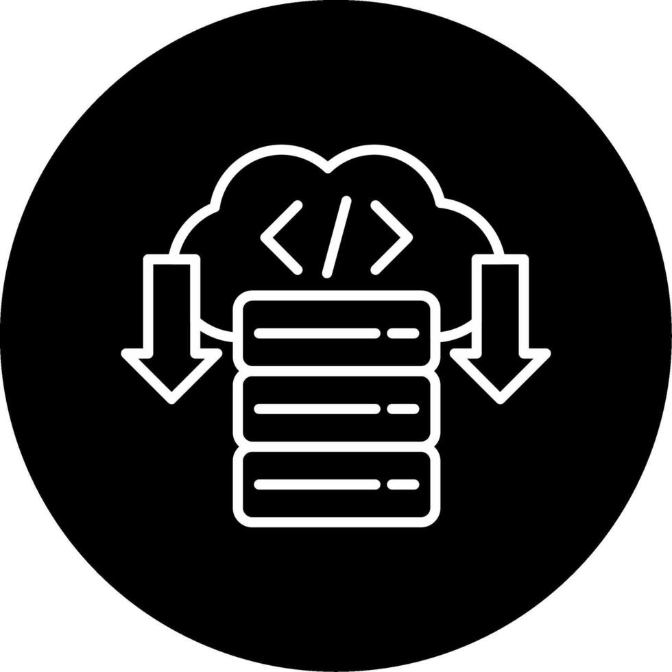 Web Hosting Services Line Circle Inverted vector