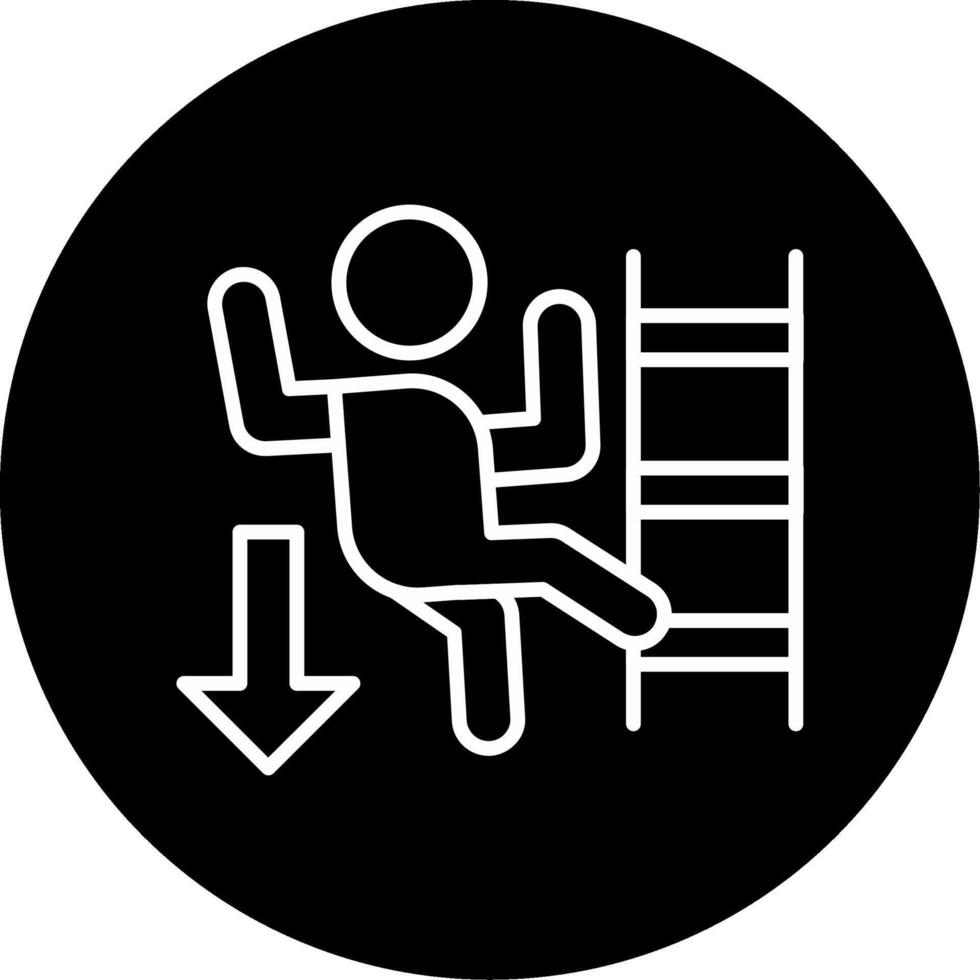 Fall From Stairs Stairs Accident Risk Line Circle Inverted vector