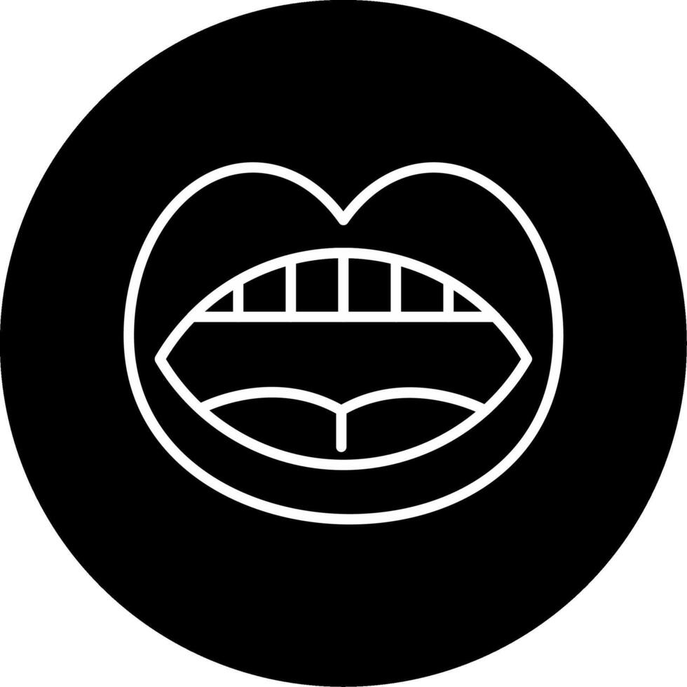 Mouth Oral Cavity Line Circle Inverted vector