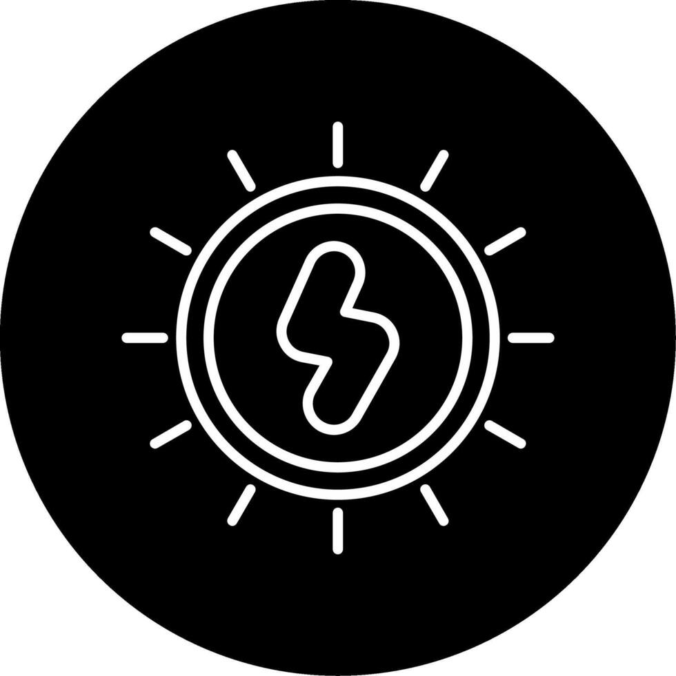Solar Energy Renewable Power Line Circle Inverted vector