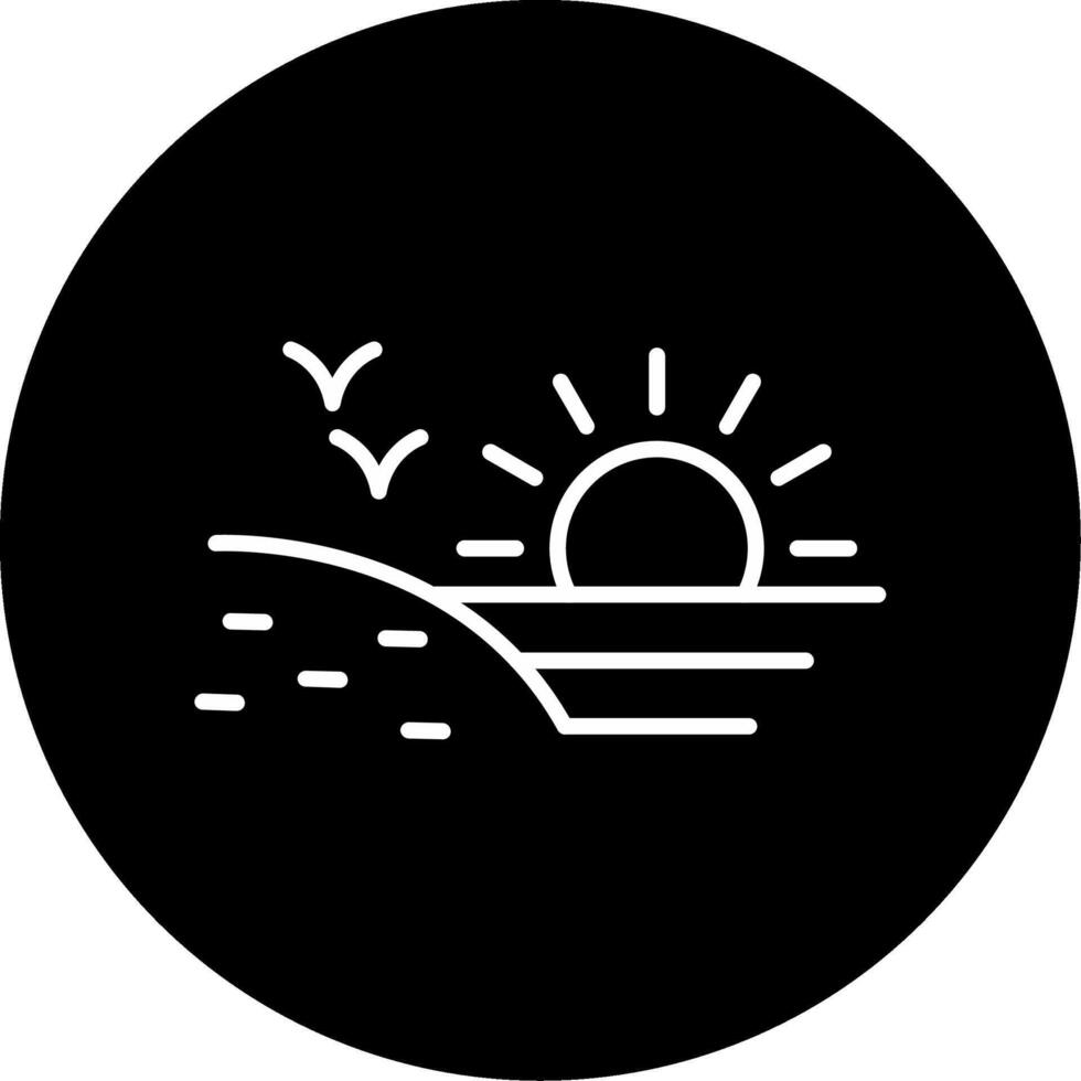 Beach Sandy Shore Line Circle Inverted vector