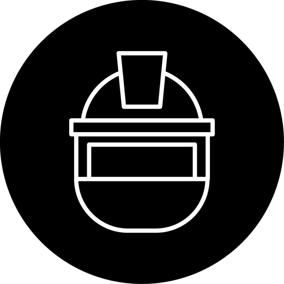 Helmet Safety Gear Line Circle Inverted vector