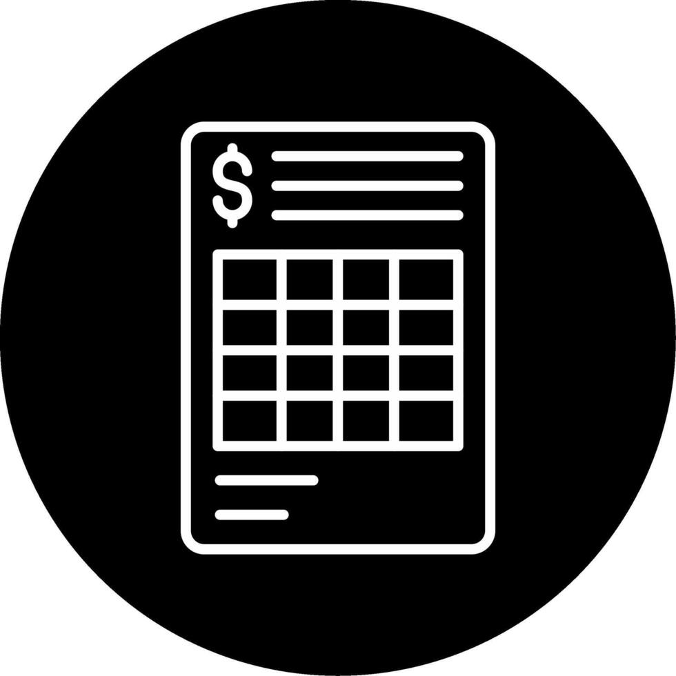 Bill Invoice Document Line Circle Inverted vector