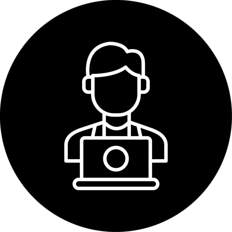 Online Seminar Digital Workshop Line Circle Inverted vector