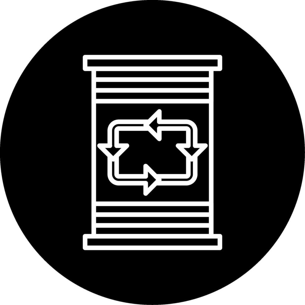 Oil Barrel Recycle Oil Waste Line Circle Inverted vector