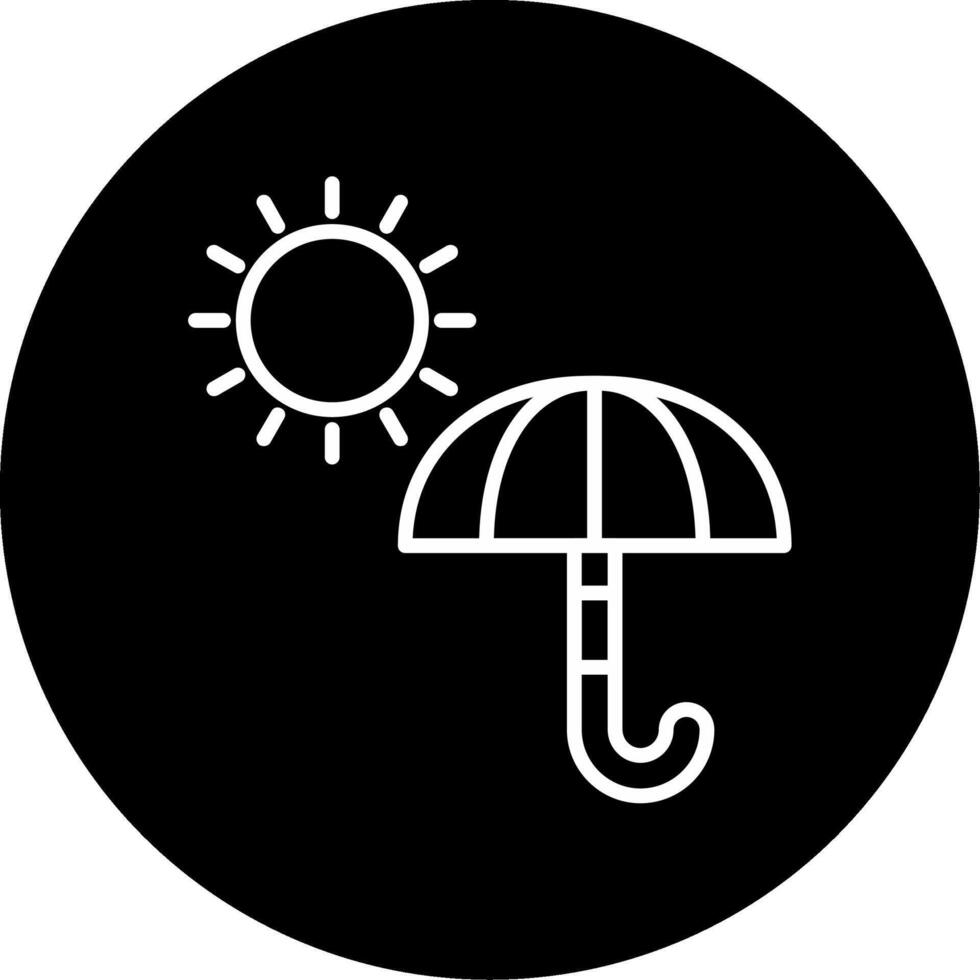Sun Umbrella Sun Protection Shade Line Circle Inverted vector