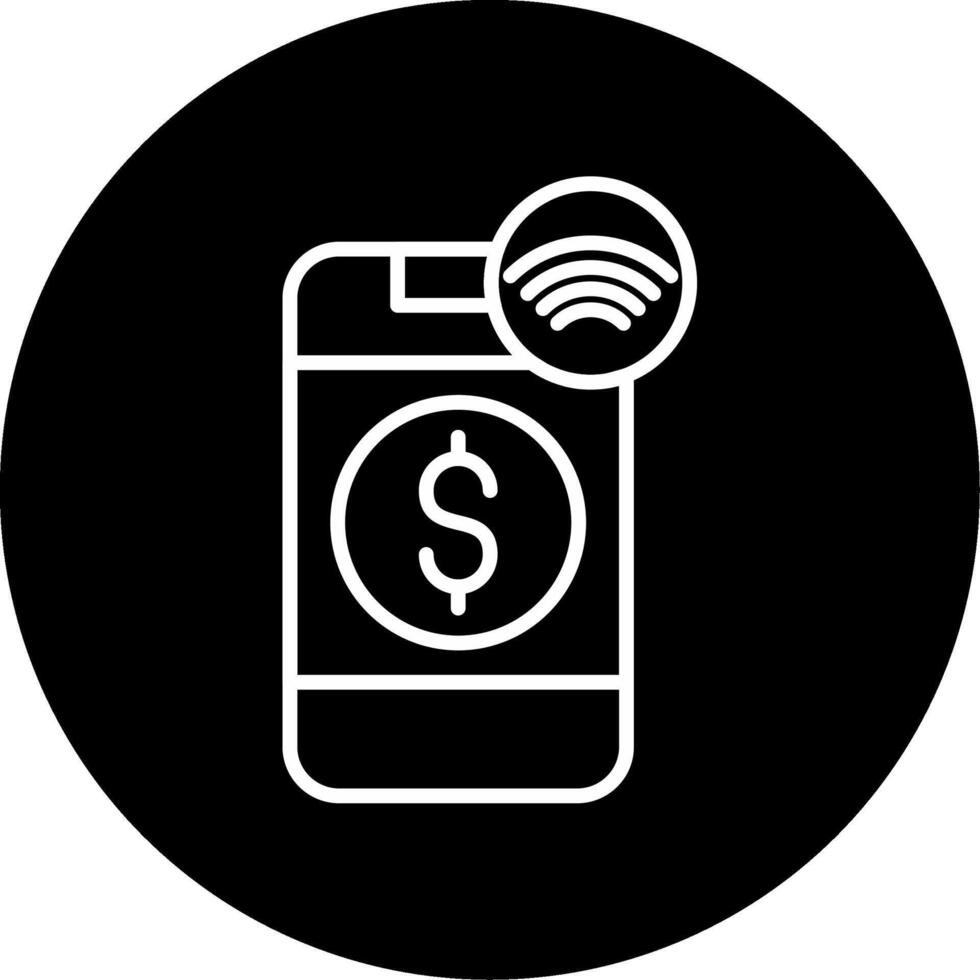 NFC Payment Wireless Transaction Line Circle Inverted vector