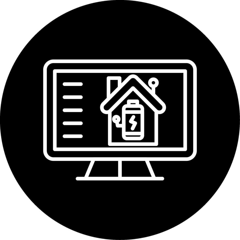 Home Control Domestic System Management Line Circle Inverted vector