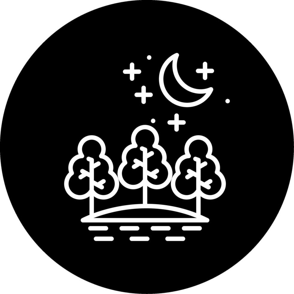 Forest Lush Woods Line Circle Inverted vector
