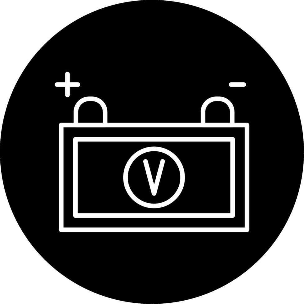 Battery Source Line Circle Inverted vector