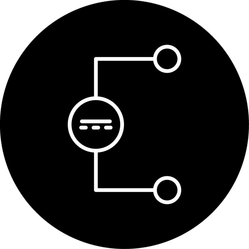 DC Voltage Source Line Circle Inverted vector