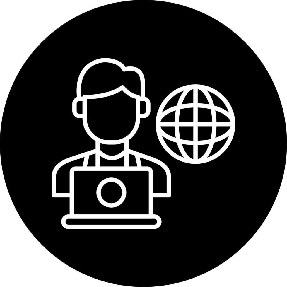 Education Online Research Digital Studies Line Circle Inverted vector