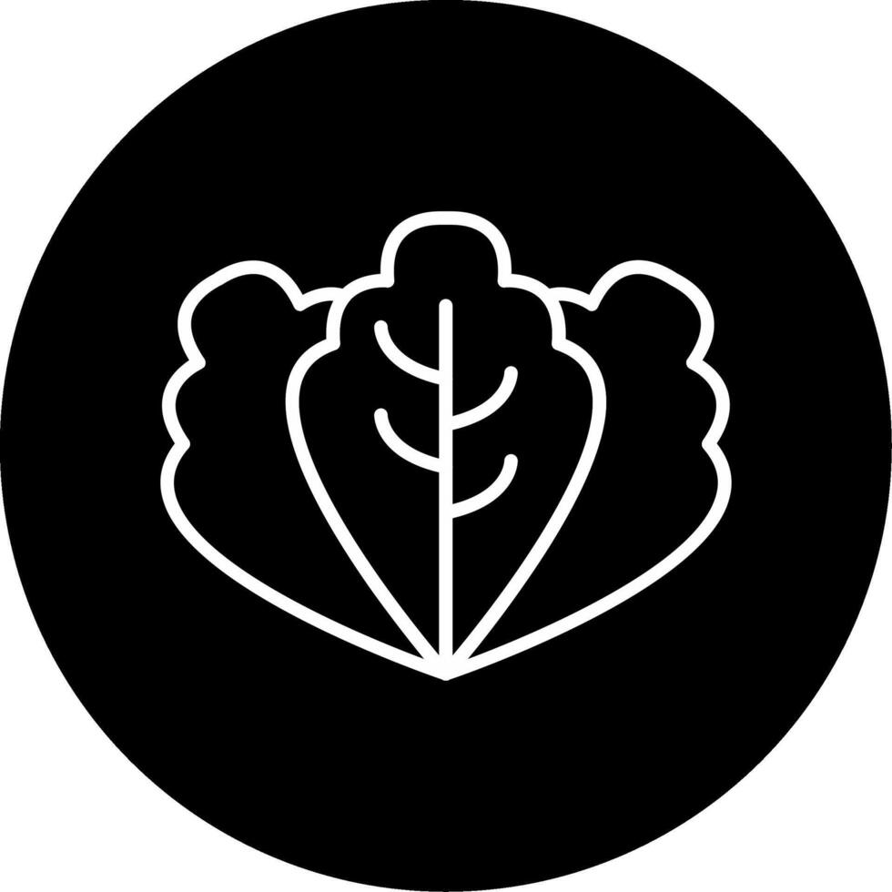 Lettuce Leafy Vegetable Line Circle Inverted vector