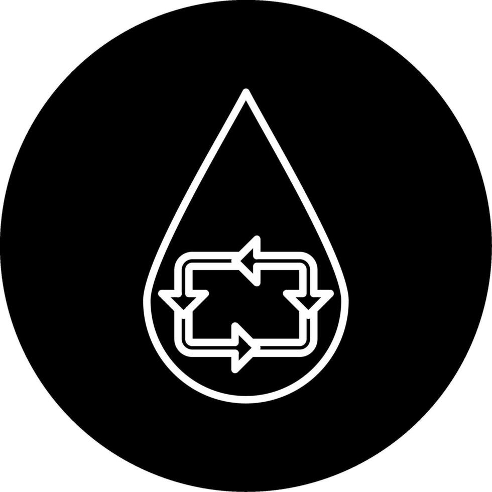 Save Water Conservation Line Circle Inverted vector