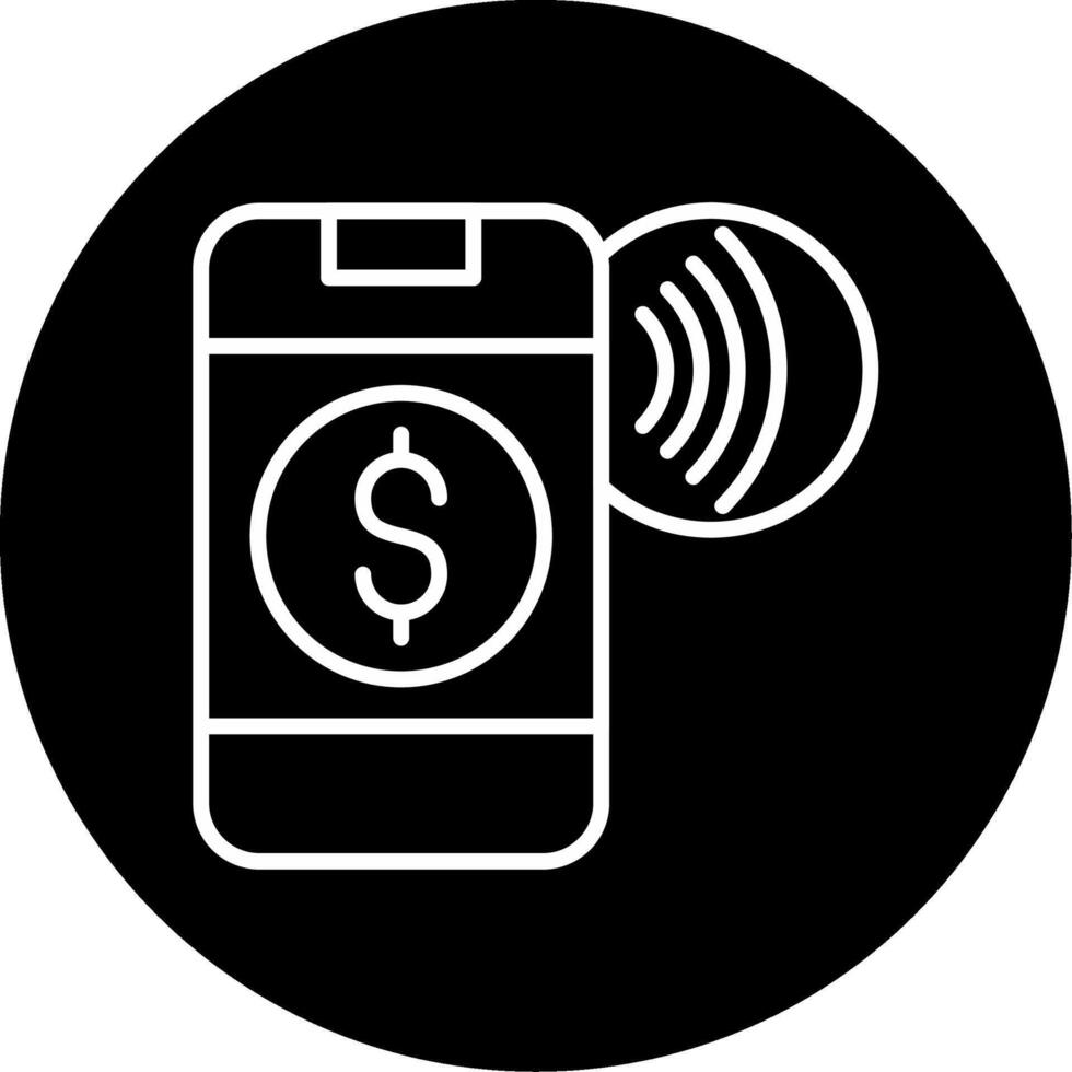 Contactless NFC Payment Line Circle Inverted vector