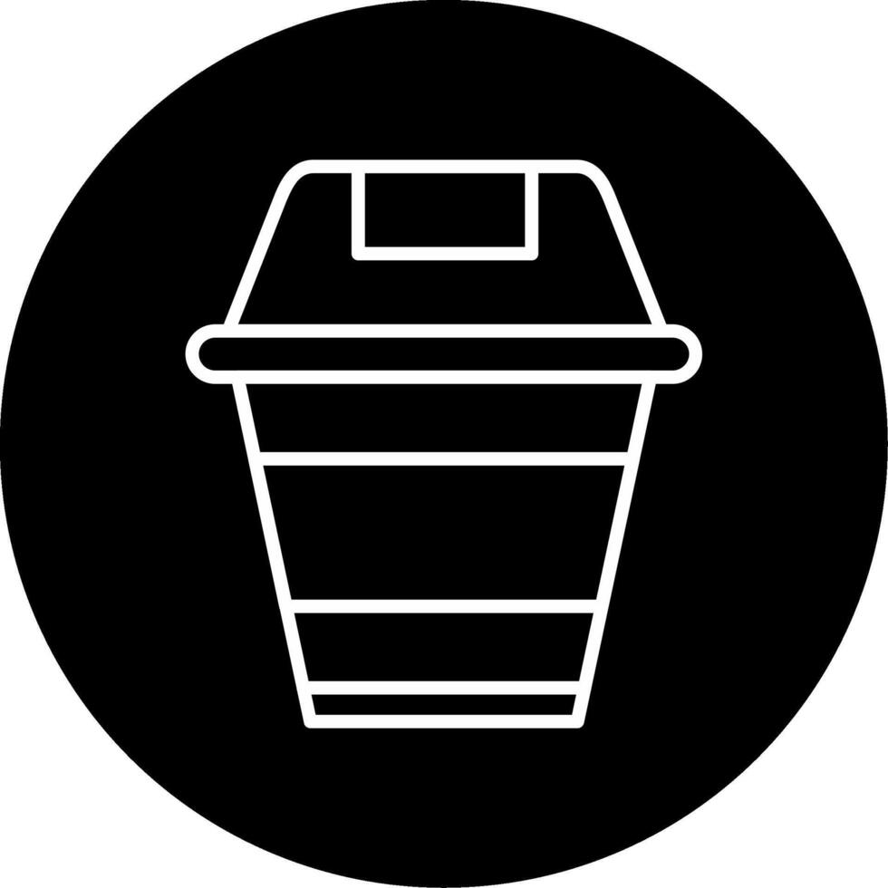 Garbage Bin Waste Disposal Line Circle Inverted vector