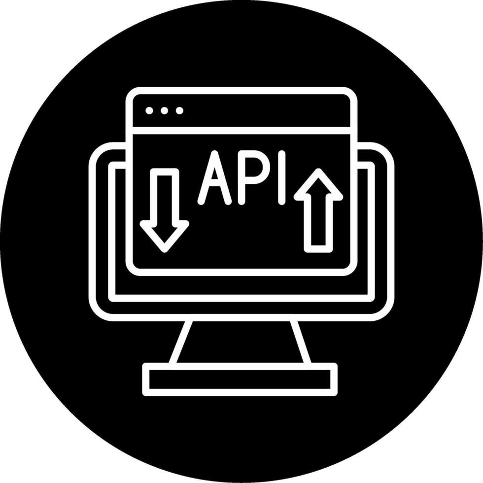 api integración herramienta línea circulo invertido vector