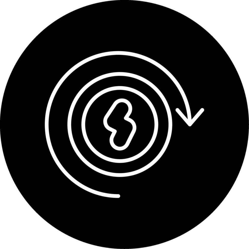 Renewable Energy Sustainable Power Line Circle Inverted vector