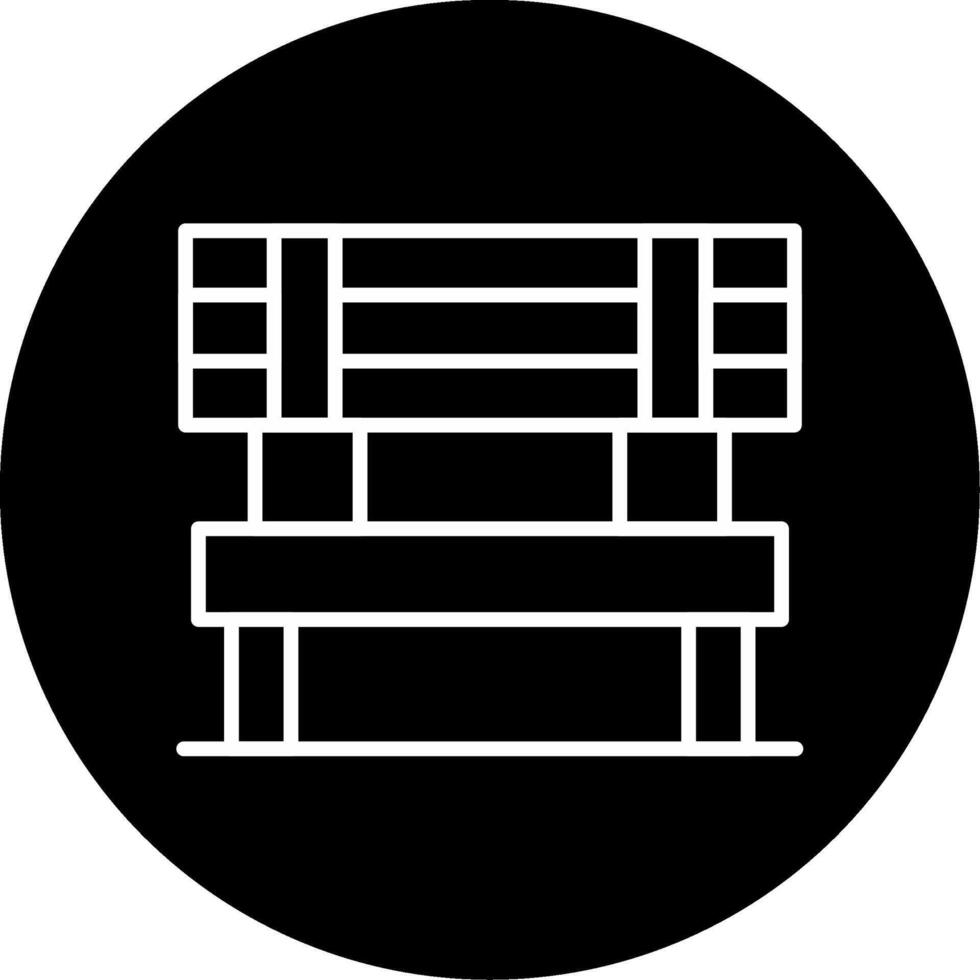 Bench Outdoor Seating Line Circle Inverted vector