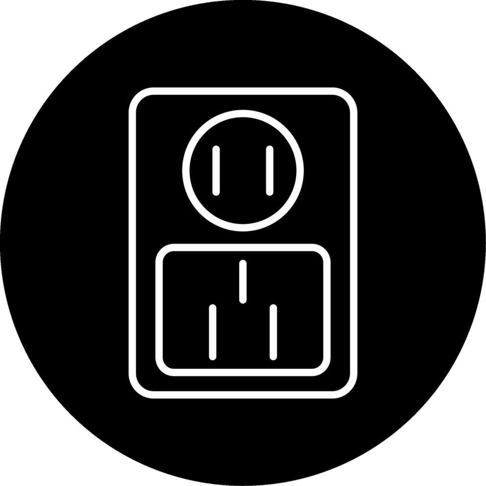 Socket Outlet Device Line Circle Inverted vector