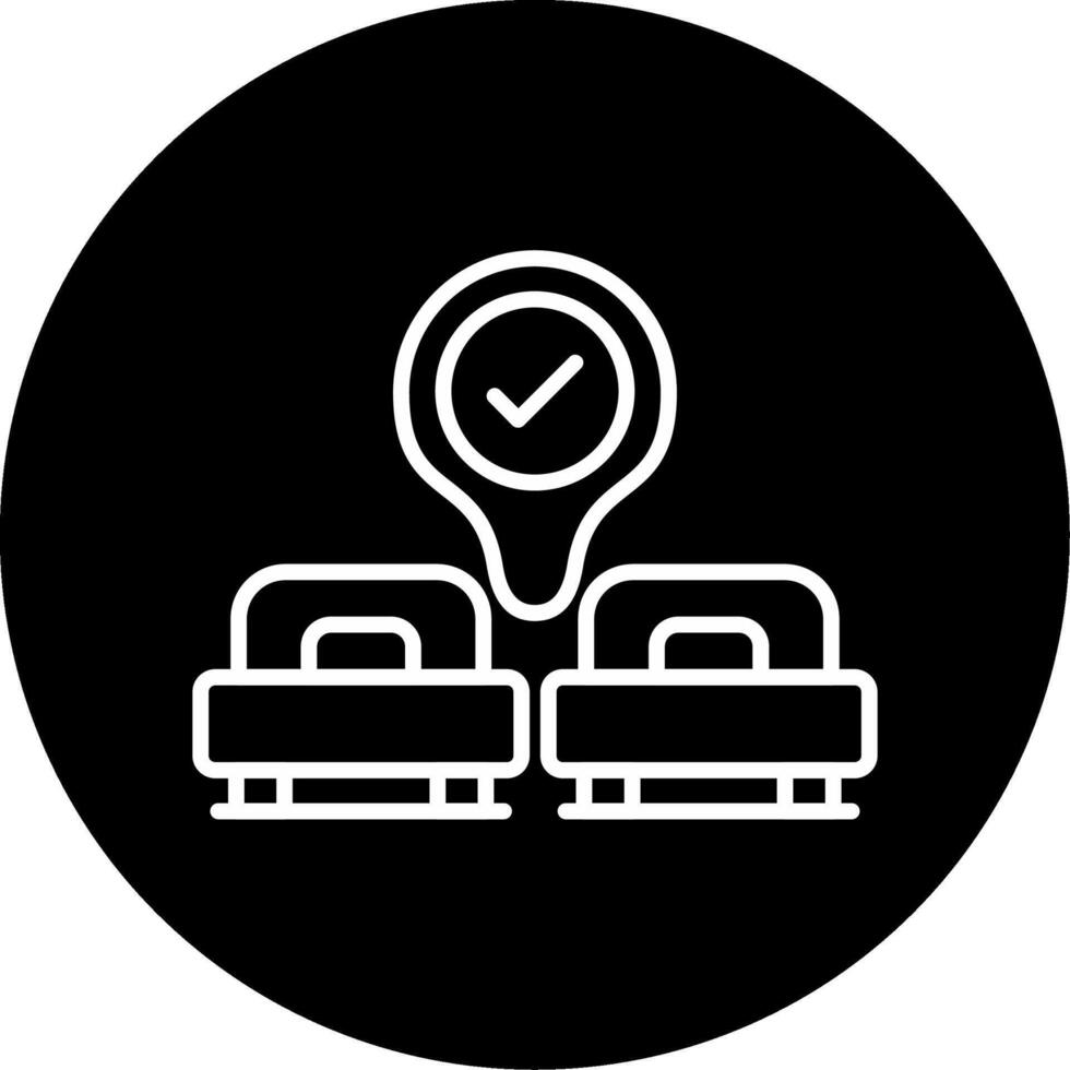 Hotel Room Accommodation Line Circle Inverted vector