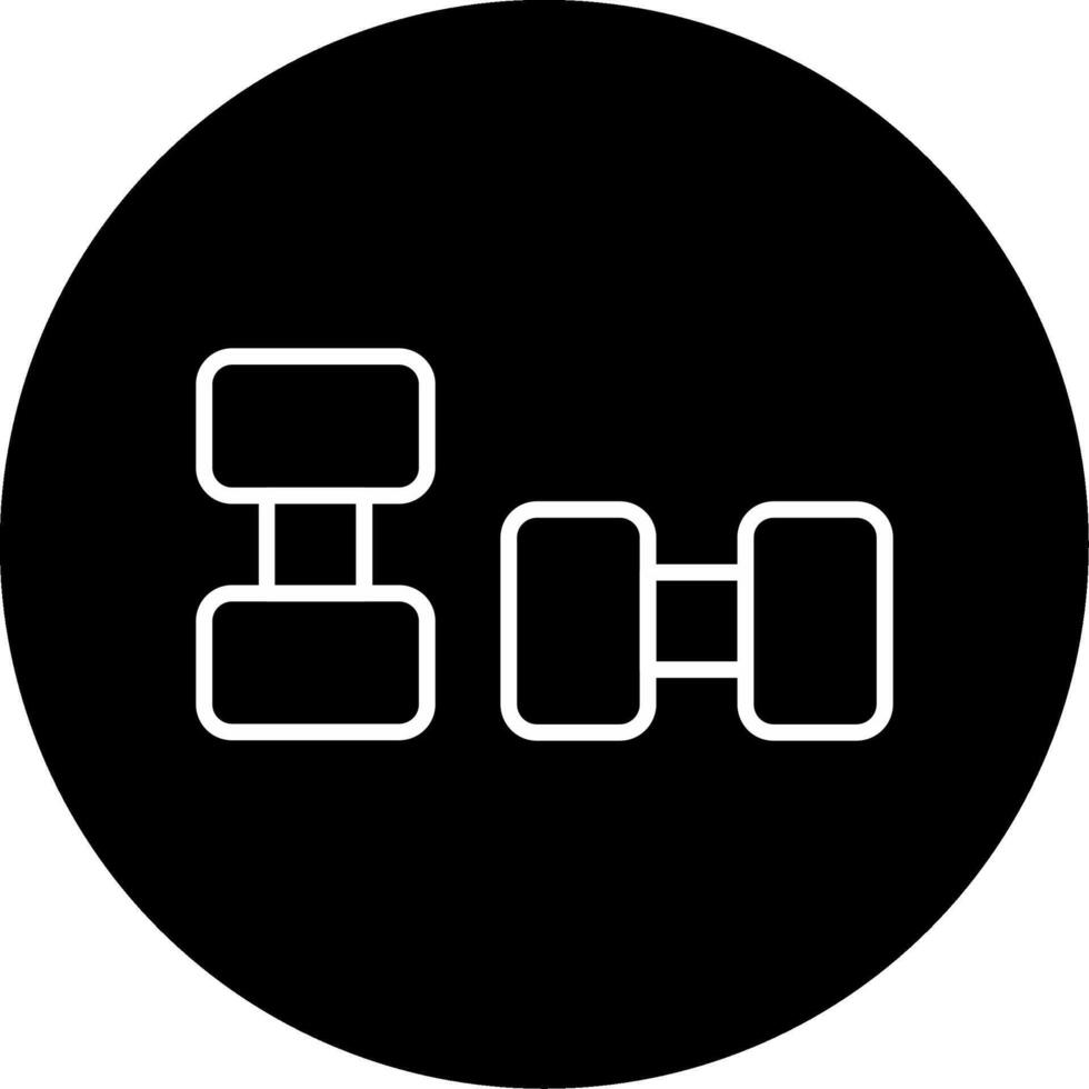 Dumbbells Strength Training Line Circle Inverted vector