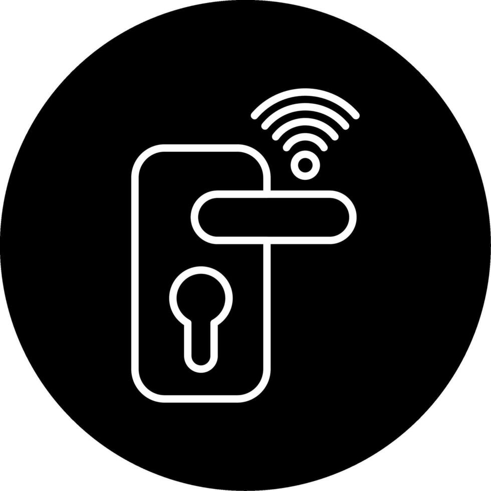 Smart Door Lock Automated Locking System Line Circle Inverted vector