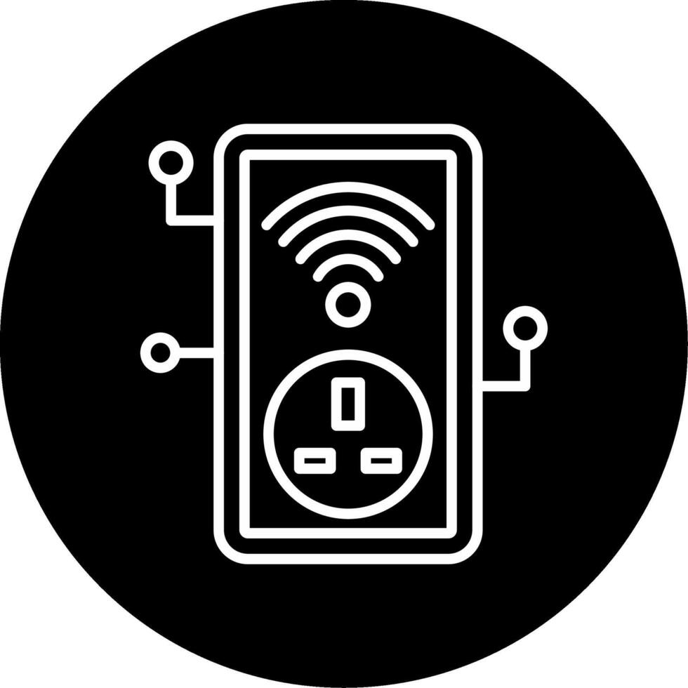 Smart Plug Intelligent Power Outlet Line Circle Inverted vector