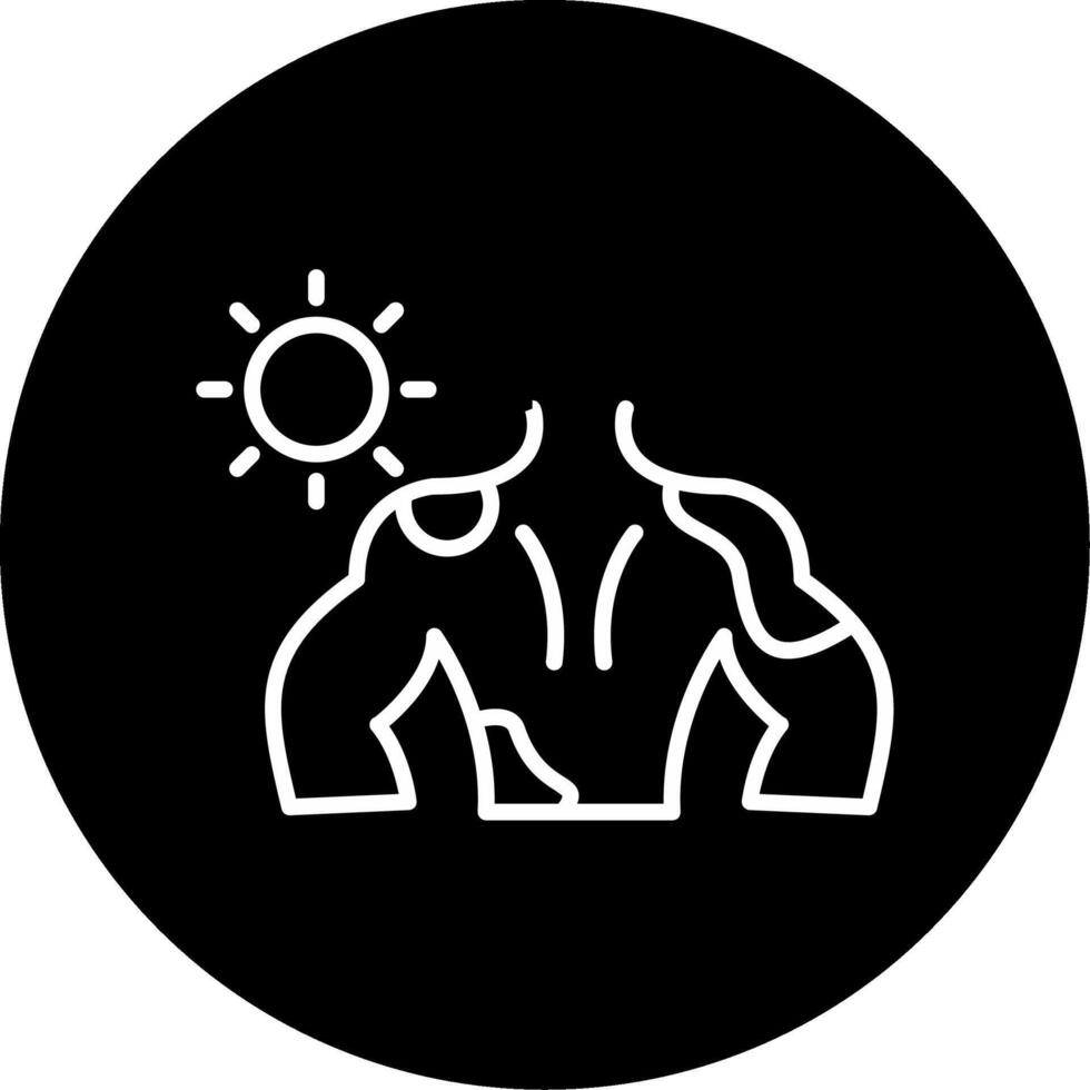 Body Burn Injury Line Circle Inverted vector
