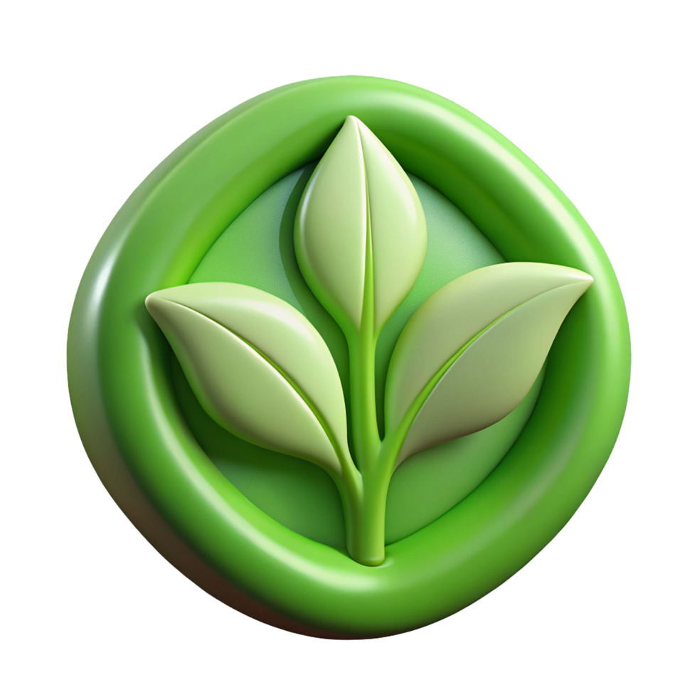 3D Growing Leaf or Plant Icon png