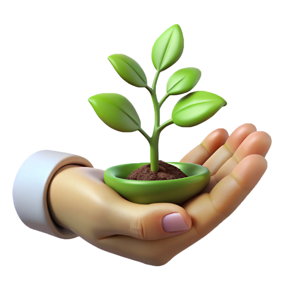 3D Icon of Hand Planting png
