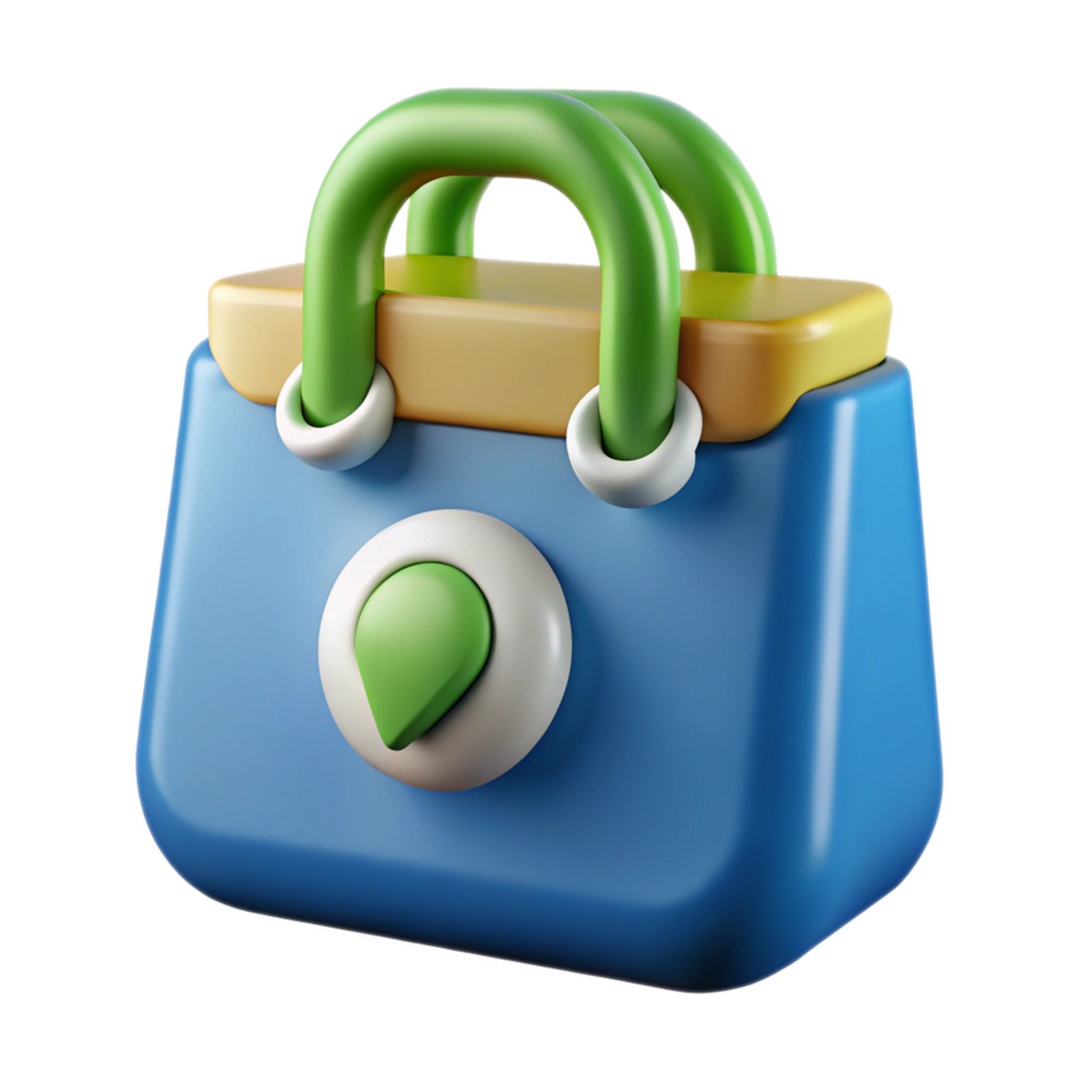 3D Reusable Shopping Bag Icon png
