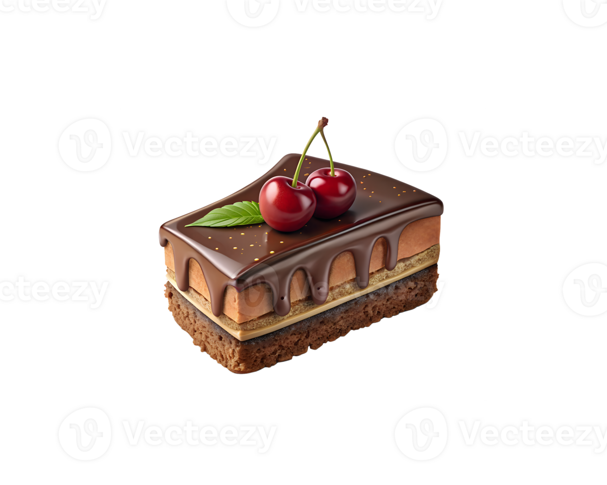 Chocolate Cake with Fresh Cherries png