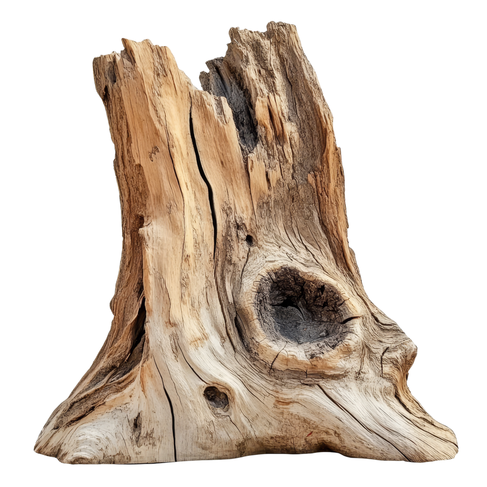 Dry, weathered tree wood isolated on a transparent background showcasing natural textures and rustic charm, Dry wood isolated on transparent background. Tree wood transparent background png