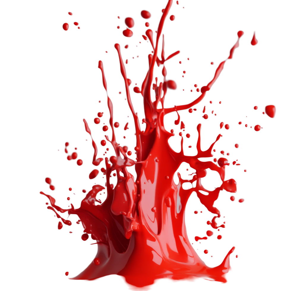 Dynamic red splashes create an artistic display against a neutral background during a creative paint project, red splashes png