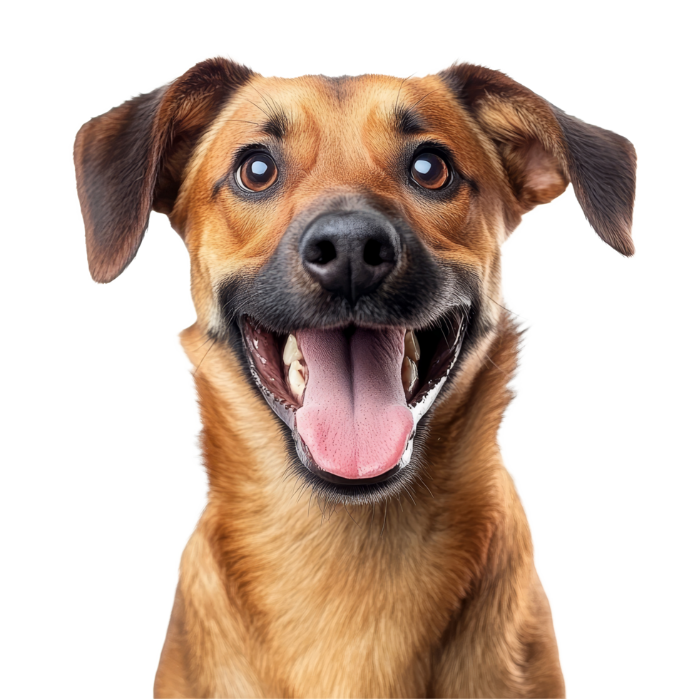 A joyful dog with a big smile and bright eyes enjoying its happy moment indoors in a welllit space, Happy dog transparent png
