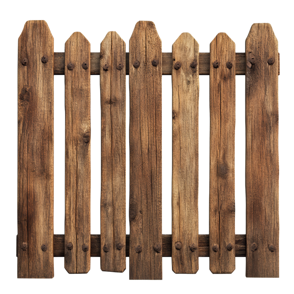 Wooden fence panel isolated on a transparent background ideal for design projects and landscaping inspiration, Wood Fence Isolated on transparent background png