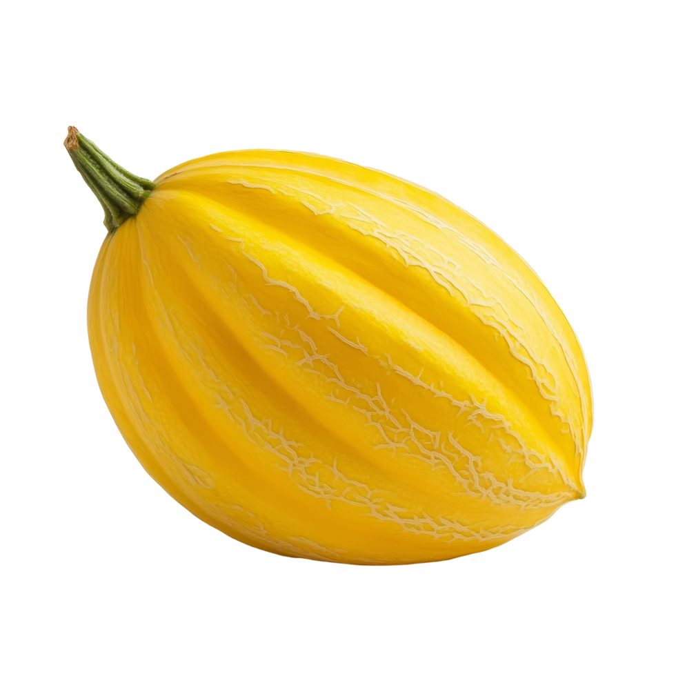 Fresh yellow melon on a clean transparent background with natural lighting ideal for culinary decoration and food photography, yellow melon on transparent background png