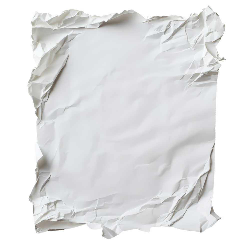 Crumpled transparent sheet of paper resting on a textured background, perfect for creative projects or notetaking, transparent sheet of paper background png