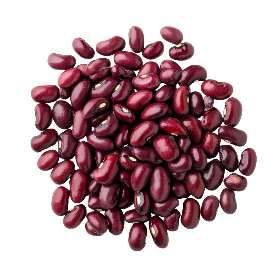 Fresh red adzuki beans arranged on a clean transparent background for culinary and nutritional uses, red beans adzuki isolated on transparent background png