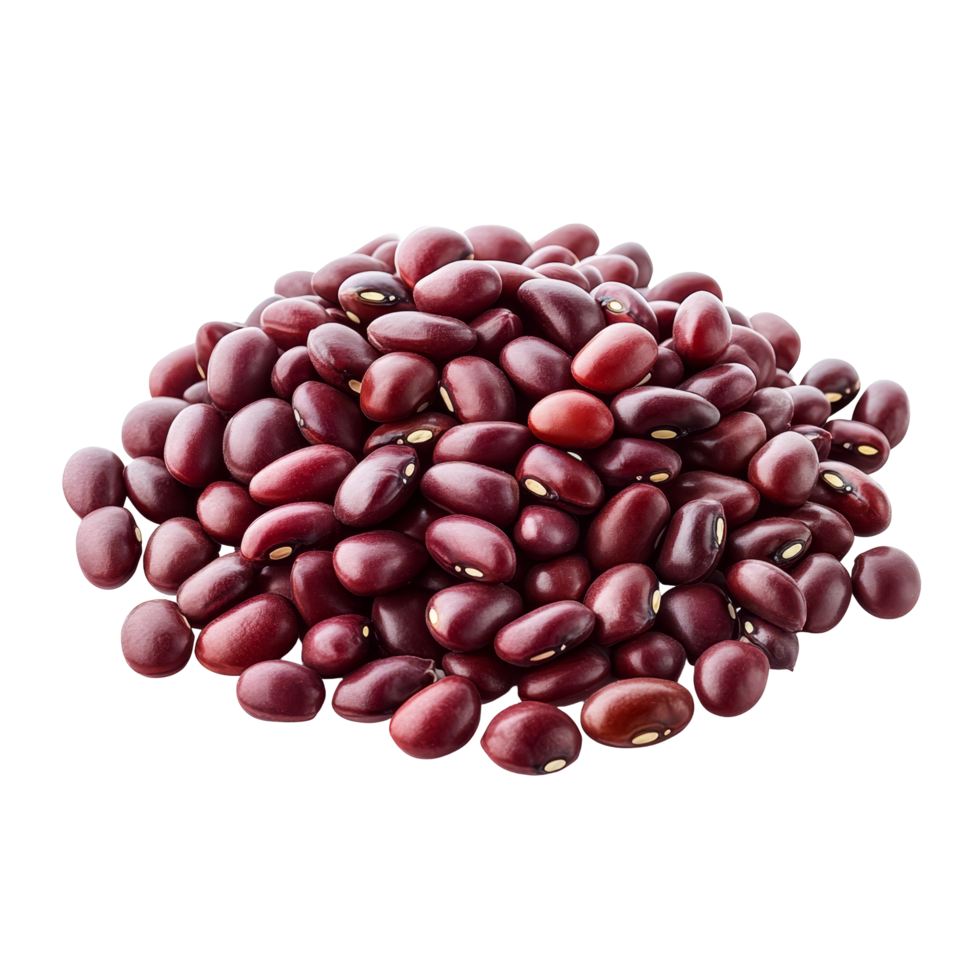 A heap of adzuki beans isolated against a transparent background showcasing their natural color and texture, red beans adzuki isolated on transparent background png