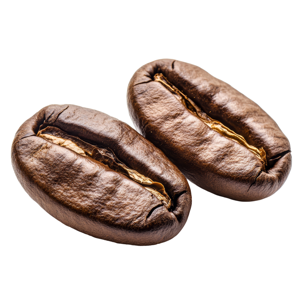 Highquality coffee beans isolated against a transparent background showcasing their rich color and unique texture, Spilled coffee beans isolated png
