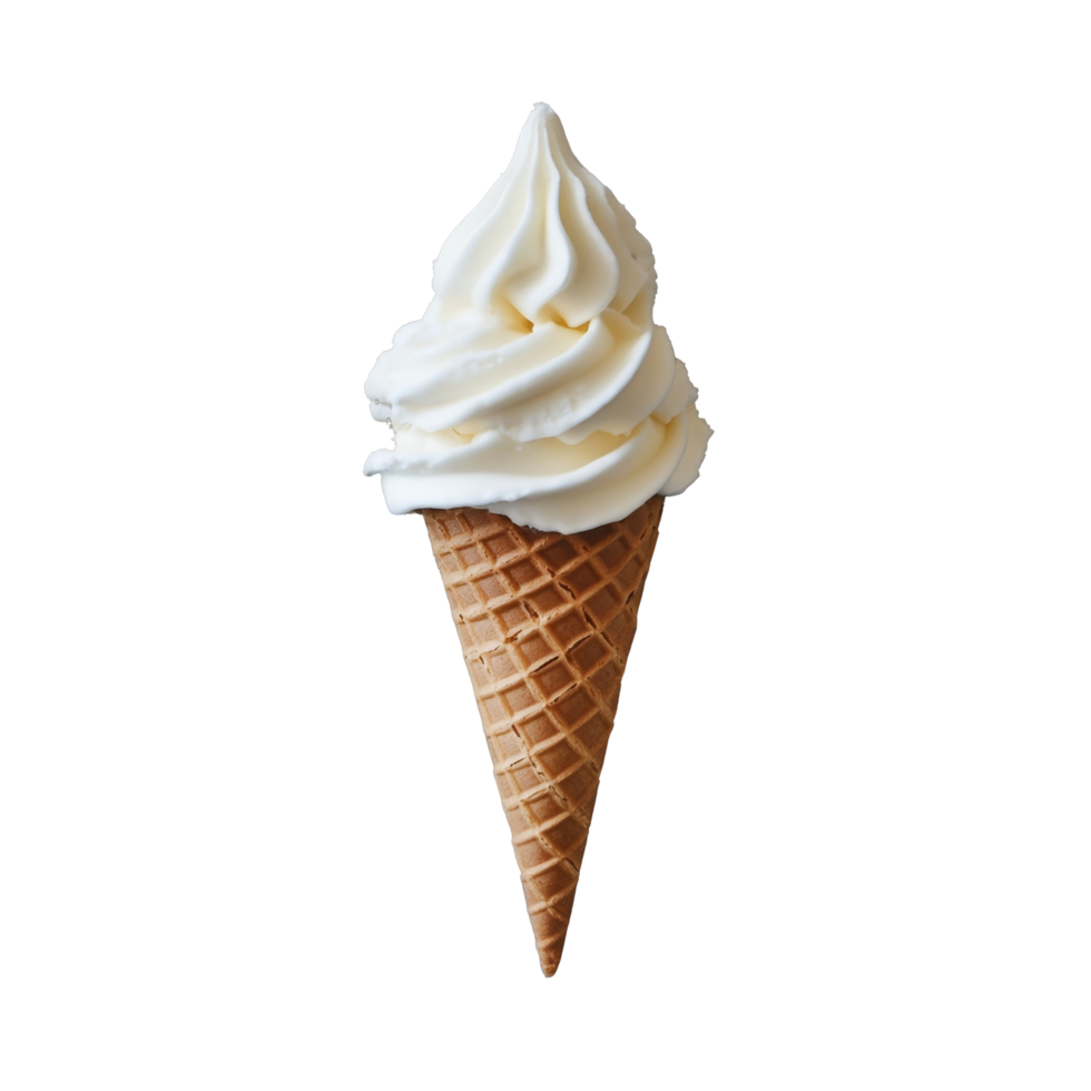 Delicious empty ice cream cone ready for a scoop of your favorite flavor on a simple background, Single wafer cone empty ice cream cone png