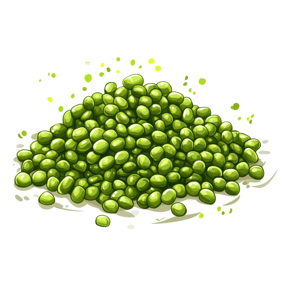 A vibrant pile of mung beans isolated on a bright background showcasing their green color and texture, Pile of mung beans isolated Stock Illustration png