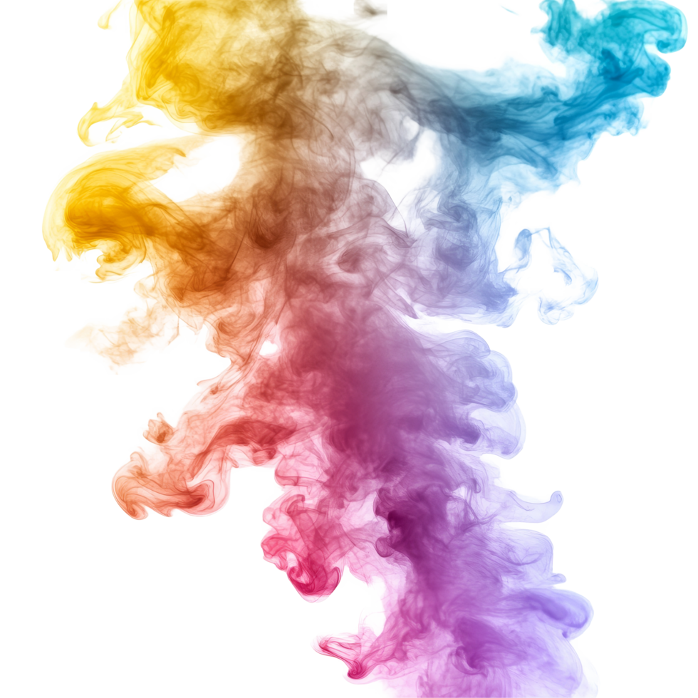 Colorful fog smoke drifting against a transparent background creates a vibrant visual experience in a serene setting, Colorful fog smoke transparent background. Fog smoke transparent background png