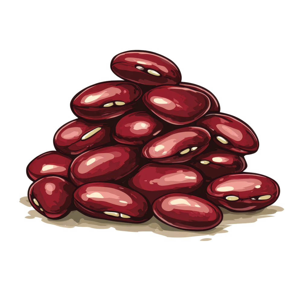 Stacked adzuki beans isolated on a neutral background showcasing their vibrant color and unique shape, Stacked adzuki beans isolated Stock Illustration png