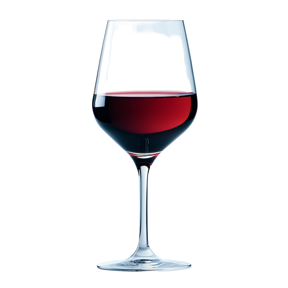 Elegant wine glass filled with red wine on a pristine transparent background for a sophisticated dining experience, wine glass on transparent background png